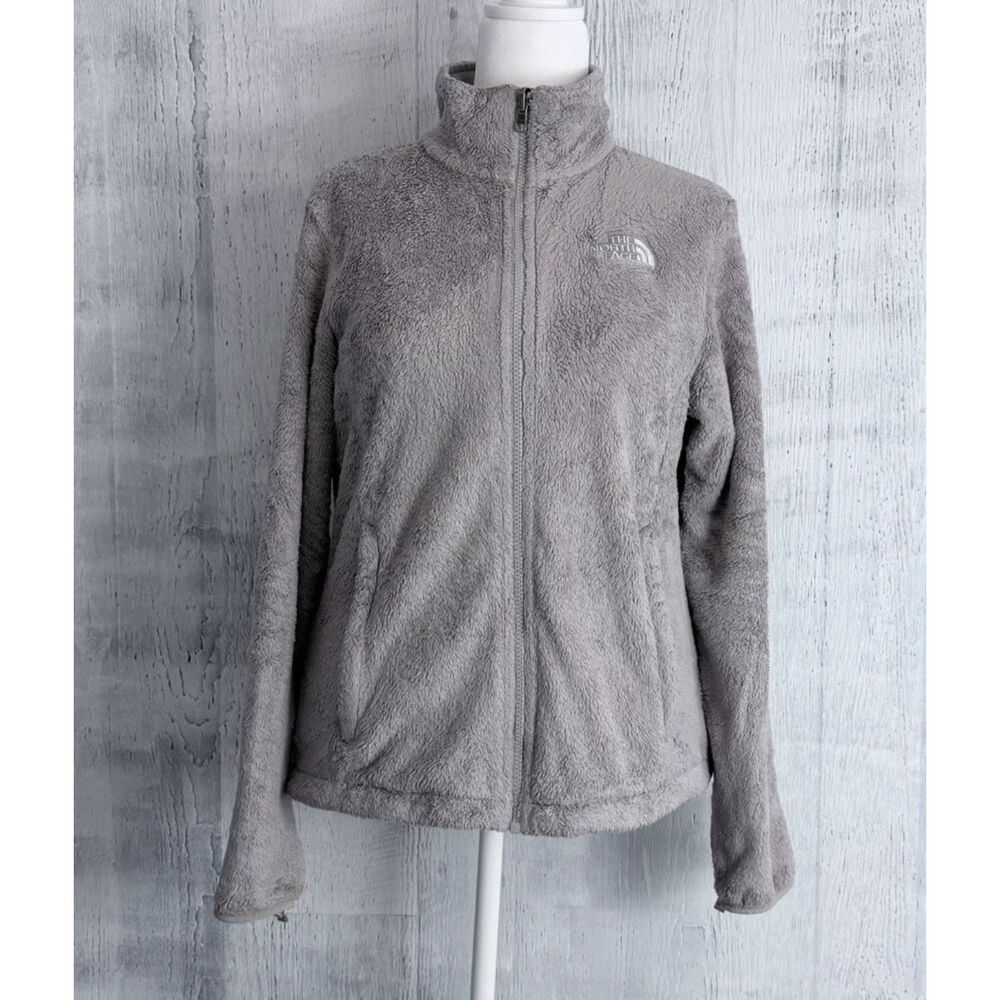 The North Face Jacket Women's Medium Grey Fleece Full Zip Soft Teddy